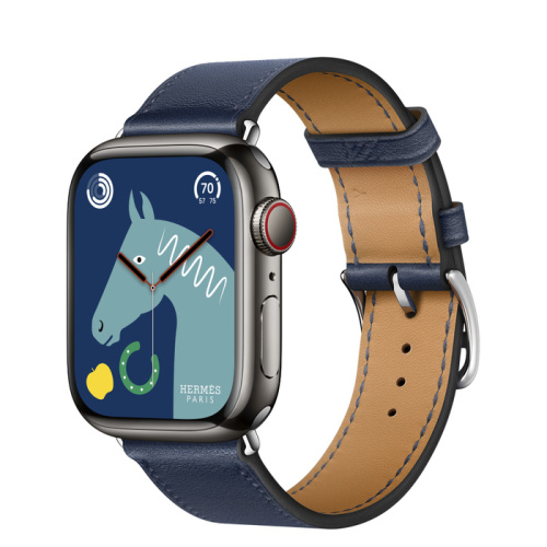 Смарт-часы Apple Watch Hermes Series 8 41mm Space Black Stainless Steel Case with Single Tour Navy (Морской)