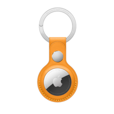 Кожаный брелок Apple для AirTag с кольцом для ключей California Poppy (Желтый)