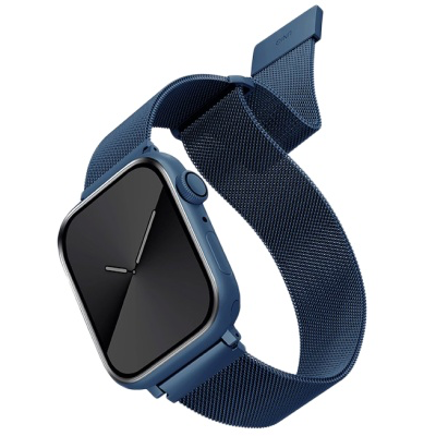 Миланский сетчатый браслет Uniq Dante для Apple Watch 44/45/49 мм Blue (Синий)