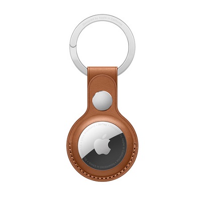 Кожаный брелок Apple для AirTag с кольцом для ключей Saddle Brown (Золотисто-коричневый)