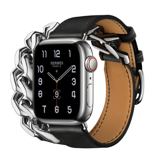 Смарт-часы Apple Watch Hermes Series 8 41mm Silver Stainless Steel Case with Gourmette Metal Noir (Черный)