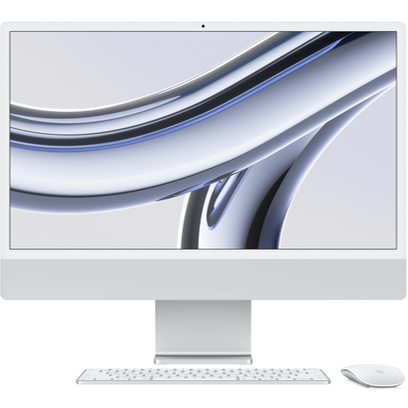 Моноблок Apple iMac 24 M3 (2023) Silver (Серебристый) (M3 8-core CPU/8GB/512Gb/10-Core GPU) MQRK3