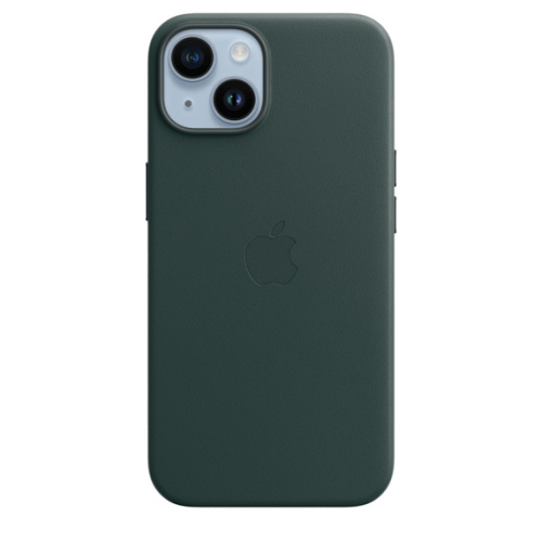 Чехол Apple для iPhone 14 Leather Case with MagSafe - Forest Green (Зеленый)
