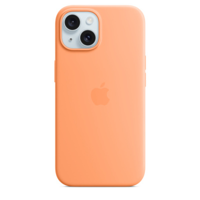 Силиконовый чехол Apple для iPhone 15 Silicone Case with MagSafe - Orange Sorbet (Оранжевый)