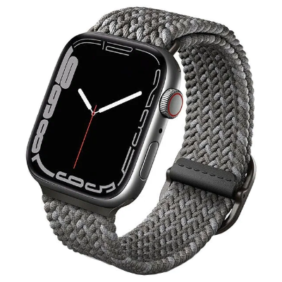 Плетеный ремень Uniq ASPEN DE для Apple Watch 44/45/49 мм, цвет серая галька (ASPDEPGRY)