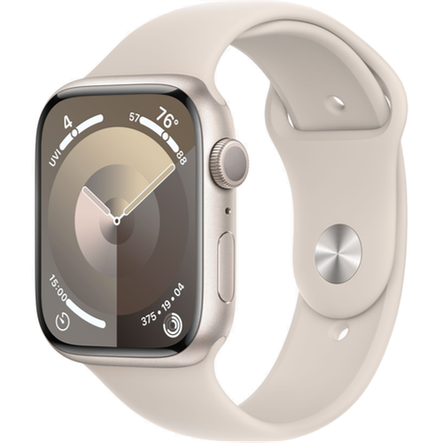 Смарт-часы Apple Watch Series 9 (GPS) 45mm Starlight Aluminum Case with Starlight Sport Band (Сияющая звезда)