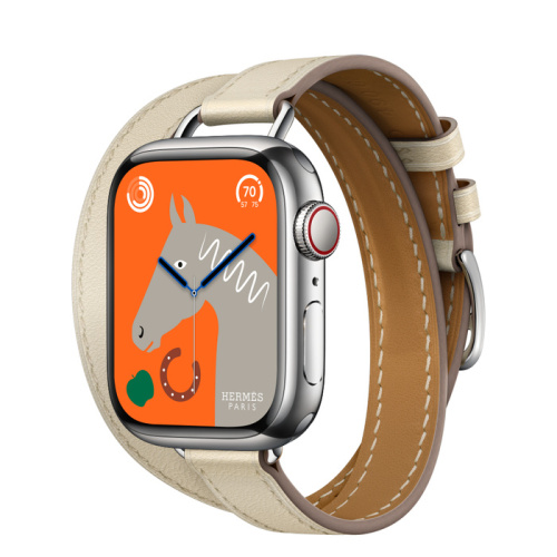 Смарт-часы Apple Watch Hermes Series 8 41mm Silver Stainless Steel Case with Attelage Double T Béton (Бетон)
