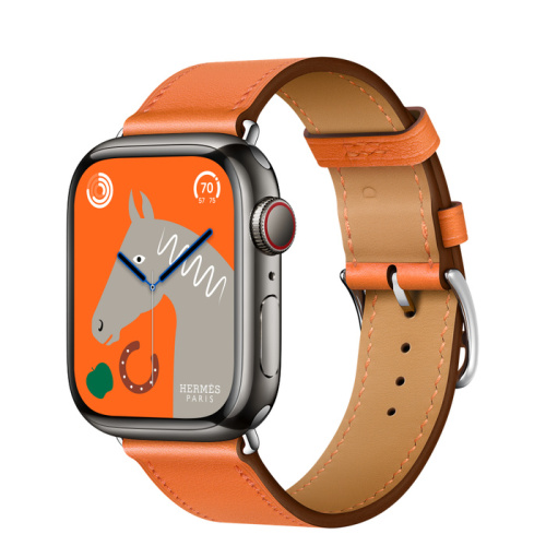 Смарт-часы Apple Watch Hermes Series 8 41mm Space Black Stainless Steel Case with Single Tour Orange (Оранжевый)