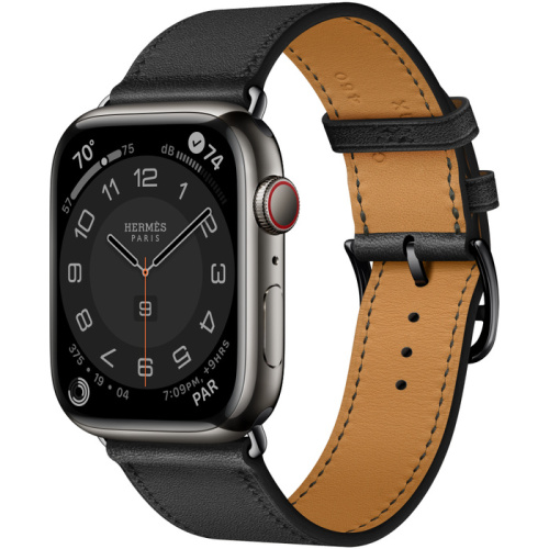 Смарт-часы Apple Watch Hermes Series 8 45mm Space Black Stainless Steel Case with Single Tour Noir (Черный)