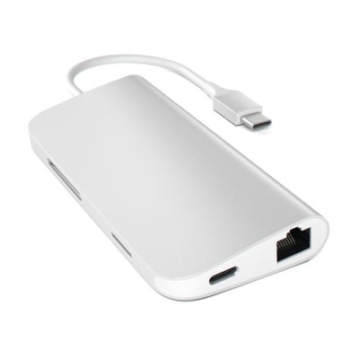 USB адаптер Satechi Aluminum Multi-Port Adapter 4K with Ethernet Silver (Серебристый)