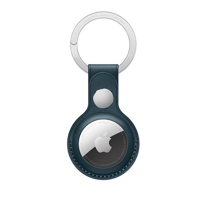 Кожаный брелок Apple для AirTag с кольцом для ключей Baltic Blue (Балтийский синий)
