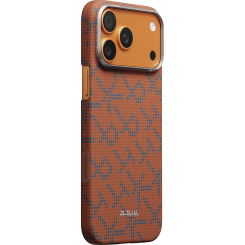Чехол Pitaka Monogram Ultra-Slim для iPhone 17 Pro Max Оранжевый