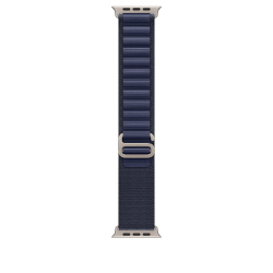 Ремешок для Apple Watch Ultra 49mm Navy Alpine Loop - Large - Natural Titanium Finish (Желтовато-Коричневый)