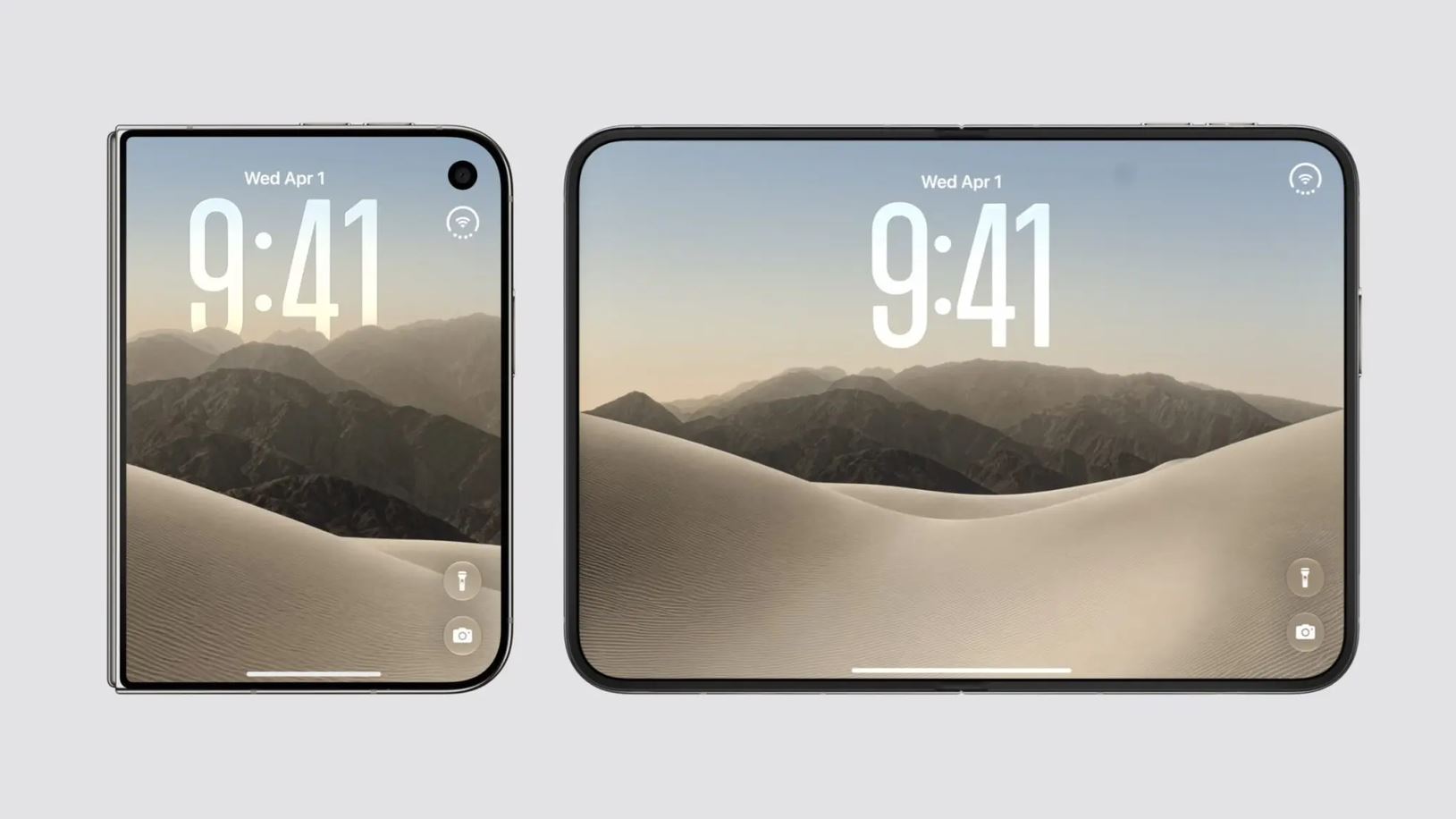 Внешний и раскрытый внутренний дисплеи iPhone Duo
