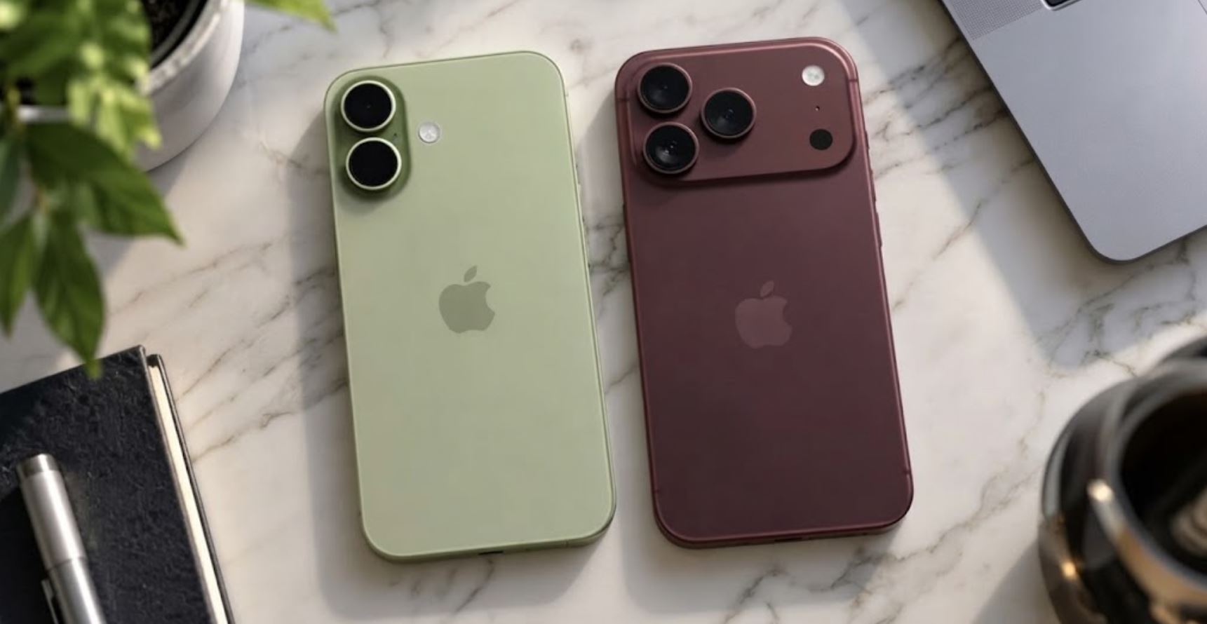 iPhone 17 и iPhone 18 Pro лежат рядом на столе