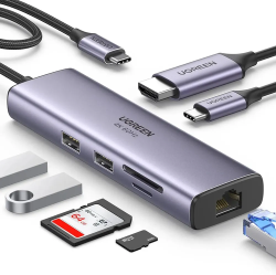 USB адаптер UGREEN 60515 7в1 CM512 (Серый)