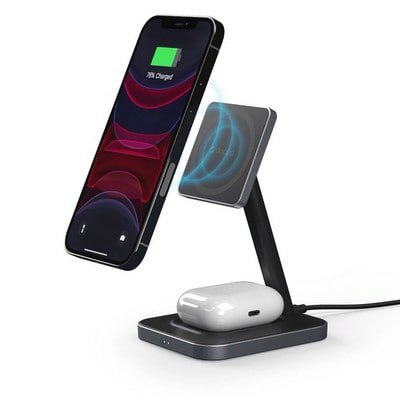 Беспроводное зарядное устройство Deppa MageSafe Stand 2в1 для Apple iPhone/Airpods 20W