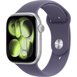 Смарт-часы Apple Watch Series 11 (GPS) 46mm Silver Aluminum Case with Purple Fog Sport Band (Серебритый)