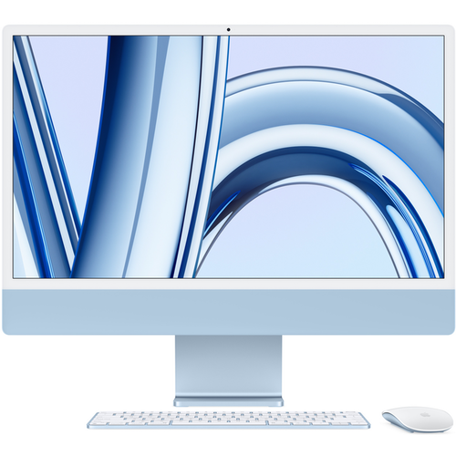Моноблок Apple iMac 24 M3 (2023) Blue (Синий) (M3 8-core CPU/8GB/512Gb/10-Core GPU) MQRR3