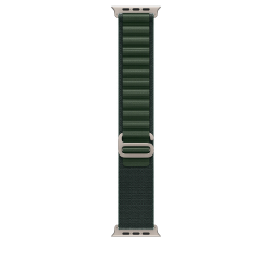 Ремешок для Apple Watch Ultra 49mm Dark Green Alpine Loop - Large - Natural Titanium Finish (Темно-Зеленый)