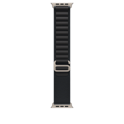 Ремешок для Apple Watch Ultra 49mm Black Alpine Loop - Medium - Natural Titanium Finish (Черный)