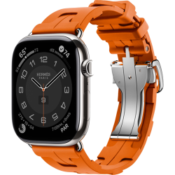 Смарт-часы Apple Watch Hermès Series 10 46mm Silver Titanium Case with Orange Kilim Single Tour