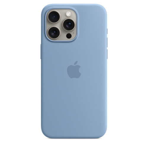 Силиконовый чехол Apple для iPhone 15 Pro Max Silicone Case with MagSafe - Winter Blue (Голубой)