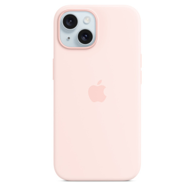 Силиконовый чехол Apple для iPhone 15 Silicone Case with MagSafe - Light Pink (Розовый)
