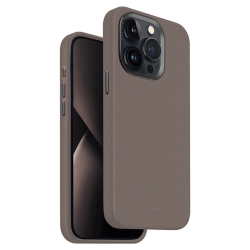 Кожаный чехол Uniq Lyden MagSafe для iPhone 15 Pro Max Grey (Серый)