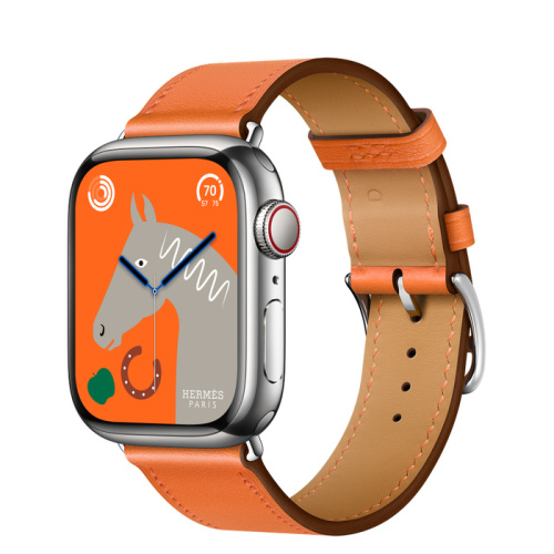 Смарт-часы Apple Watch Hermes Series 8 41mm Silver Stainless Steel Case with Single Tour Orange (Оранжевый)