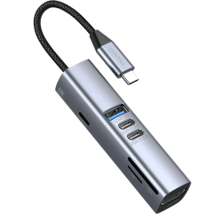USB адаптер Deppa HUB 3.0 7в1 (Серый)