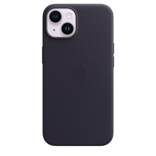 Чехол Apple для iPhone 14 Plus Leather Case with MagSafe - Ink (Фиолетовый)