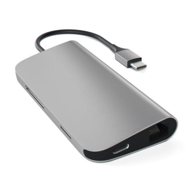USB адаптер Satechi Aluminum Multi-Port Adapter 4K with Ethernet Space Gray (Серый космос)