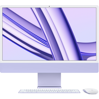 Моноблок Apple iMac 24 M3 (2023) Purple (Фиолетовый) (M3 8-core CPU/8GB/256Gb/10-Core GPU) MQRV3