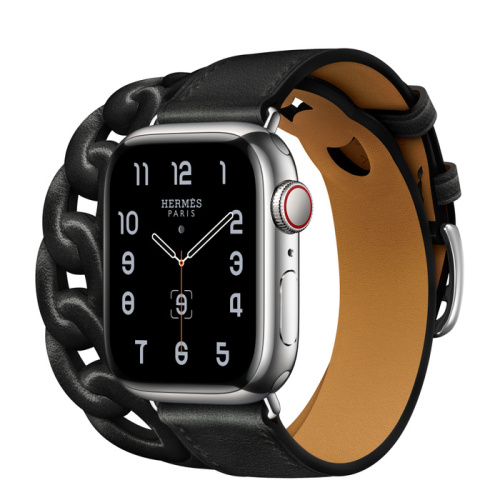Смарт-часы Apple Watch Hermes Series 8 41mm Silver Stainless Steel Case with Gourmette Doublel Noir (Черный)