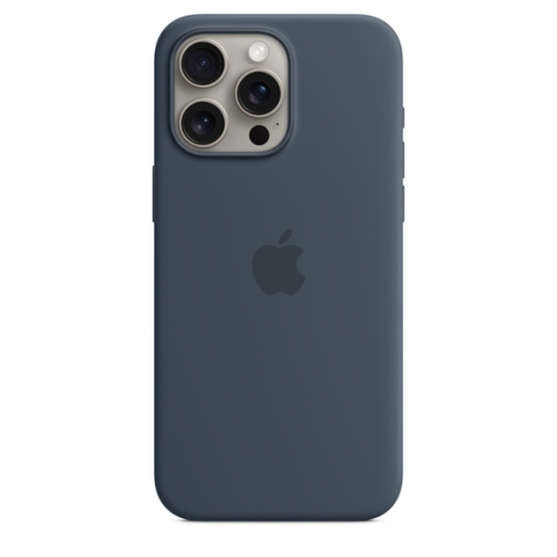 Силиконовый чехол Apple для iPhone 15 Pro Max Silicone Case with MagSafe - Storm Blue (Синий)