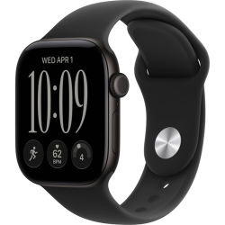 Смарт-часы Apple Watch Series 12 (GPS) 42mm Black Aluminum Case with Black Sport Band (Черный)