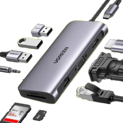 USB адаптер UGREEN 80133 10в1 CM179 (Серый)