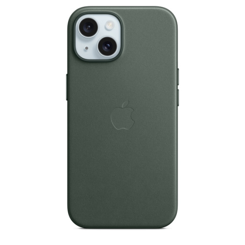 Тканевый чехол Apple для iPhone 15 FineWoven Case with MagSafe - Evergreen (Зеленый)