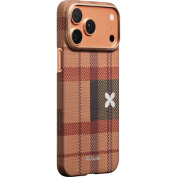 Чехол Pitaka Flora in Grid Ultra-Slim для iPhone 17 Pro (Cloud Dusk) Оранжевый