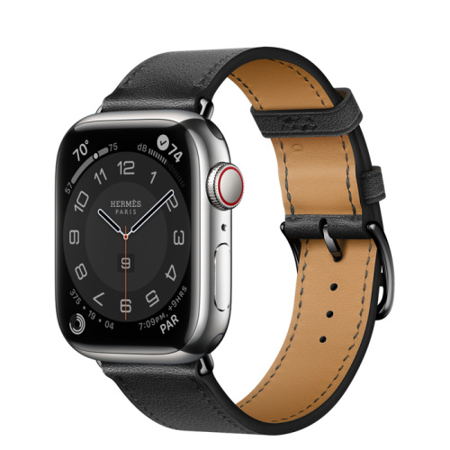 Смарт-часы Apple Watch Hermes Series 8 41mm Silver Stainless Steel Case with Single Tour Noir (Черный)