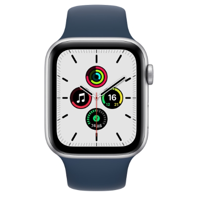 Смарт-часы Apple Watch SE 2020 (GPS) 44mm Silver Aluminum Case with Abyss Blue Sport Band (Синий омут)
