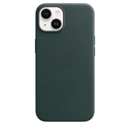Чехол Apple для iPhone 14 Plus Leather Case with MagSafe - Forest Green (Зеленый)