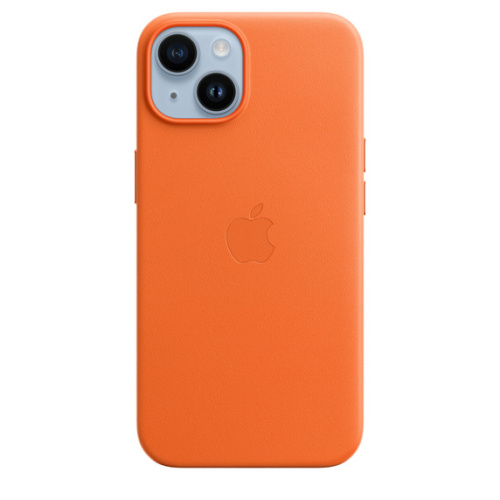 Чехол Apple для iPhone 14 Leather Case with MagSafe - Orange (Оранжевый)