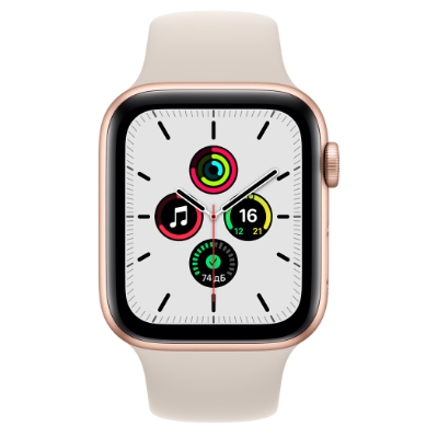 Смарт-часы Apple Watch SE 2020 (GPS) 44mm Gold Aluminum Case with Starlight Sport Band (Сияющая звезда)