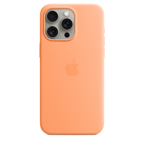 Силиконовый чехол Apple для iPhone 15 Pro Max Silicone Case with MagSafe - Orange Sorbet (Оранжевый)