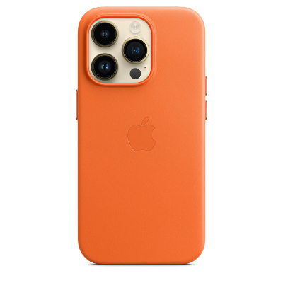 Чехол Apple для iPhone 14 Pro Leather Case with MagSafe - Orange (Оранжевый)