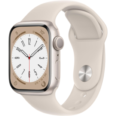 Смарт-часы Apple Watch Series 8 (GPS) 45mm Starlight Aluminum Case with Starlight Sport Band (Сияющая звезда)