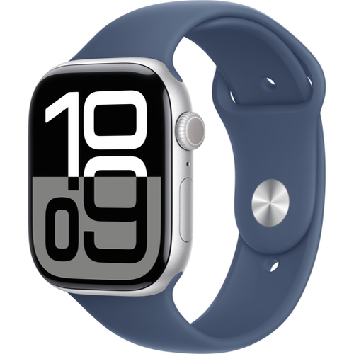 Смарт-часы Apple Watch Series 10 (GPS) 46mm Silver Aluminum Case with Denim Sport Band (Серебристый)