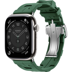 Смарт-часы Apple Watch Hermès Series 10 46mm Silver Titanium Case with Vert Moyen Kilim Single Tour